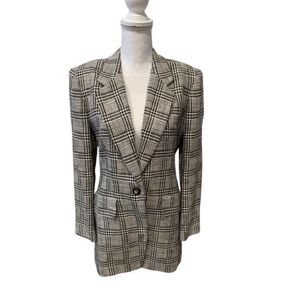 Vintage Jones New York Houndstooth Oversized Blazer 6 - Picture 1 of 6